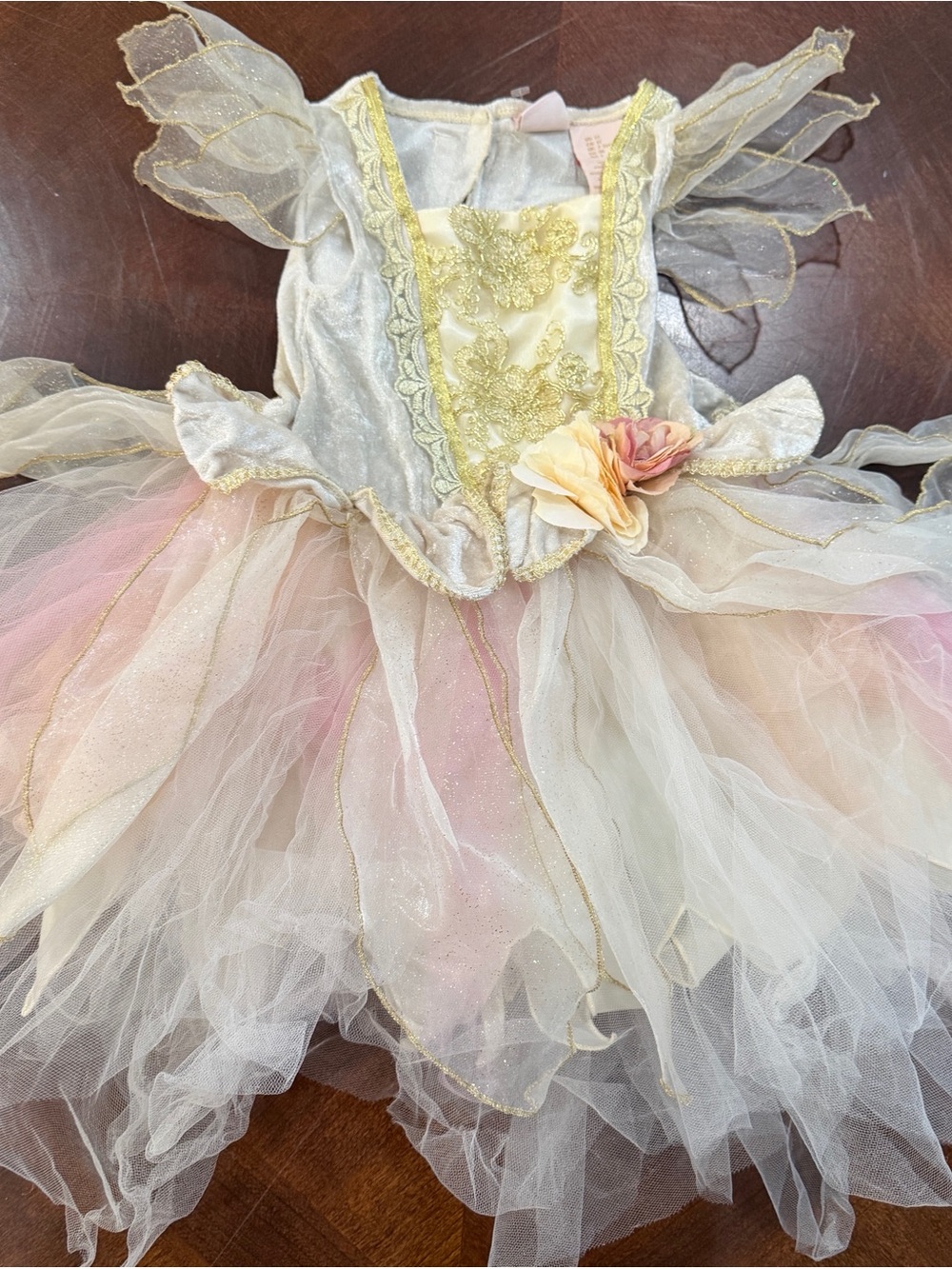 Fairy Dust Girls Pastel Fairy Tulle Costume Dress with Gold Accents Sz 3T